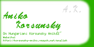 aniko korsunsky business card